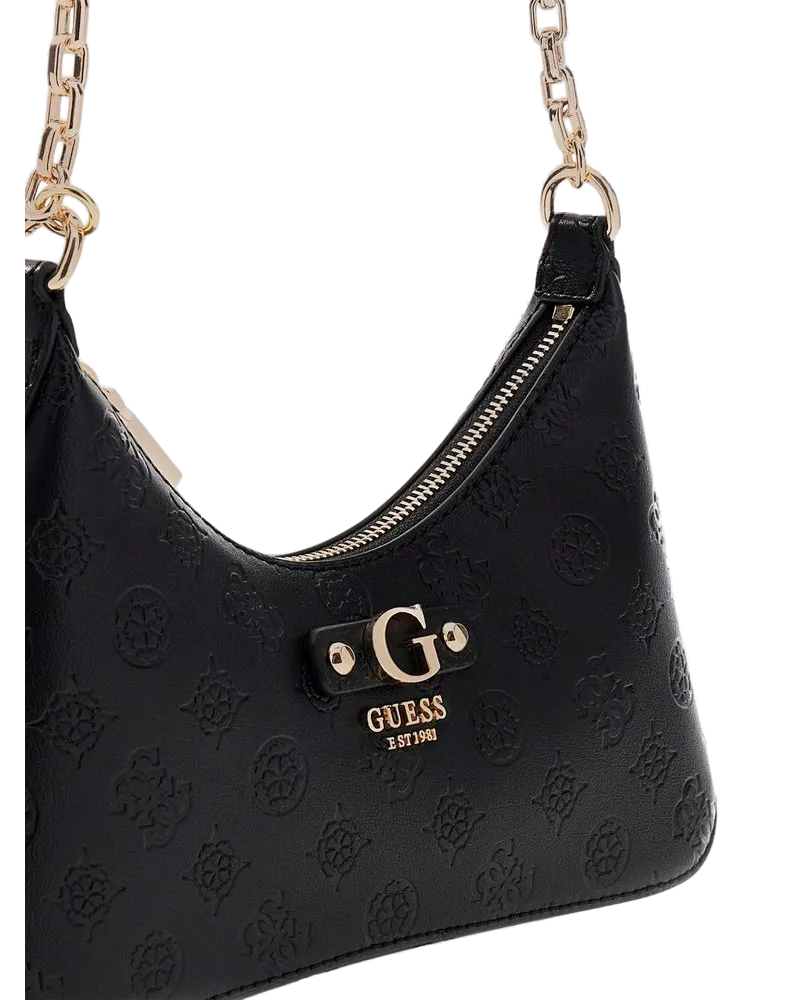 Guess Women's Shoulder Bag Black Logo Polyurethane - Shoulder-Bags Black