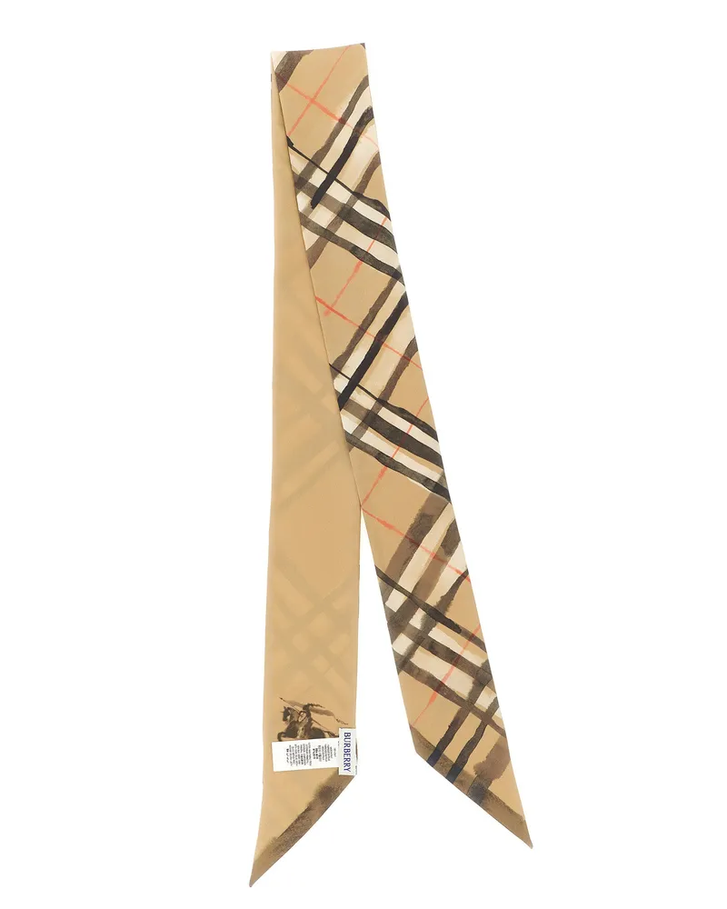 Burberry Women's Beige Satin Foulard Accessory Beige