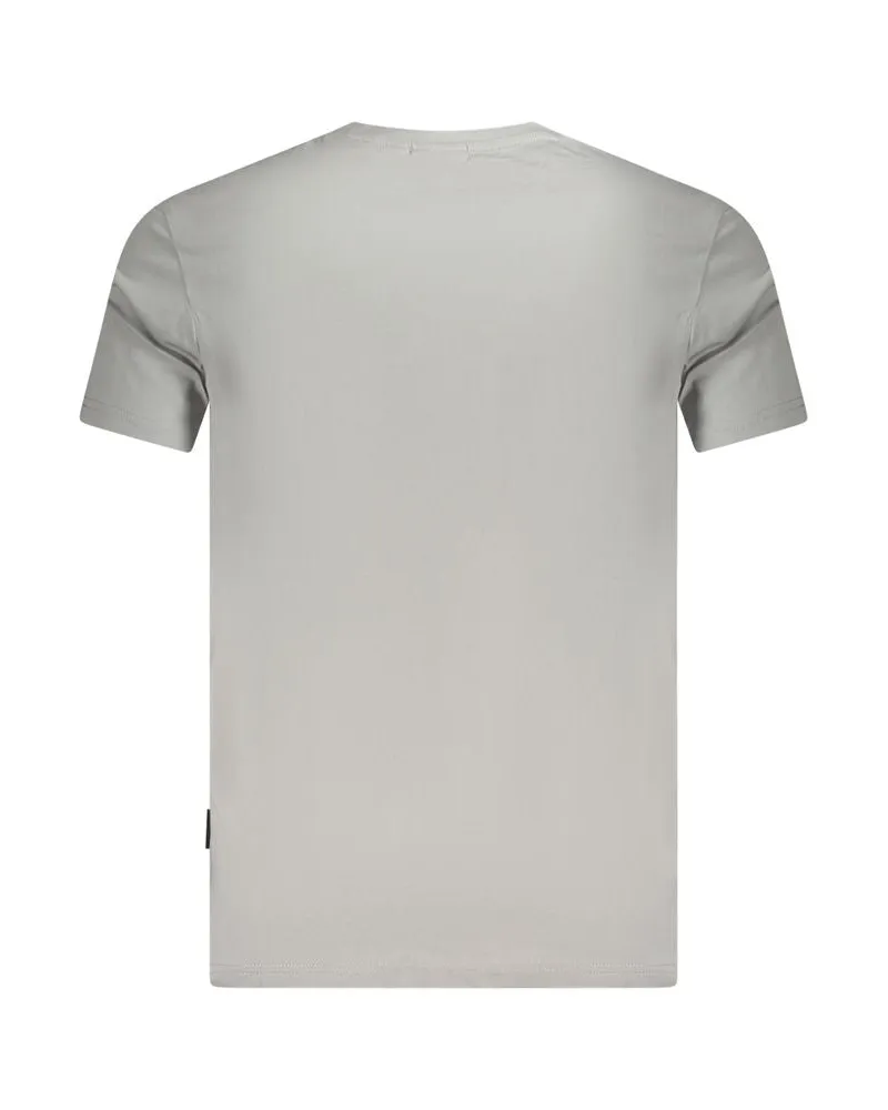 Napapijri Cotton Logo-Embroidered T-Shirt — Gray Gray