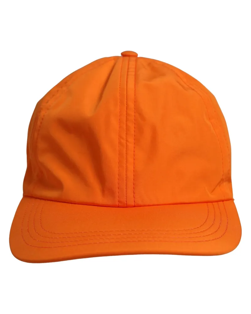 Dolce & Gabbana Men Orange Polyester Baseball Cap 6 Panels Hat Cotton Orange