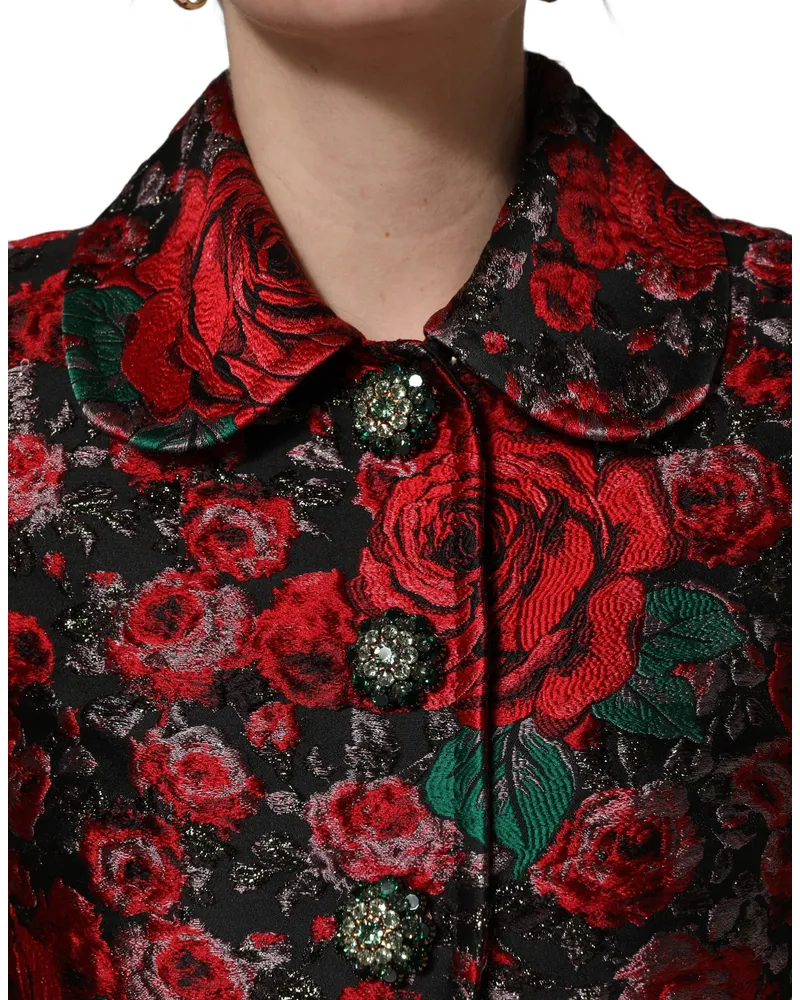 Dolce & Gabbana Women Multicolor Floral Brocade Buttonblazer Jacket Clothing Red