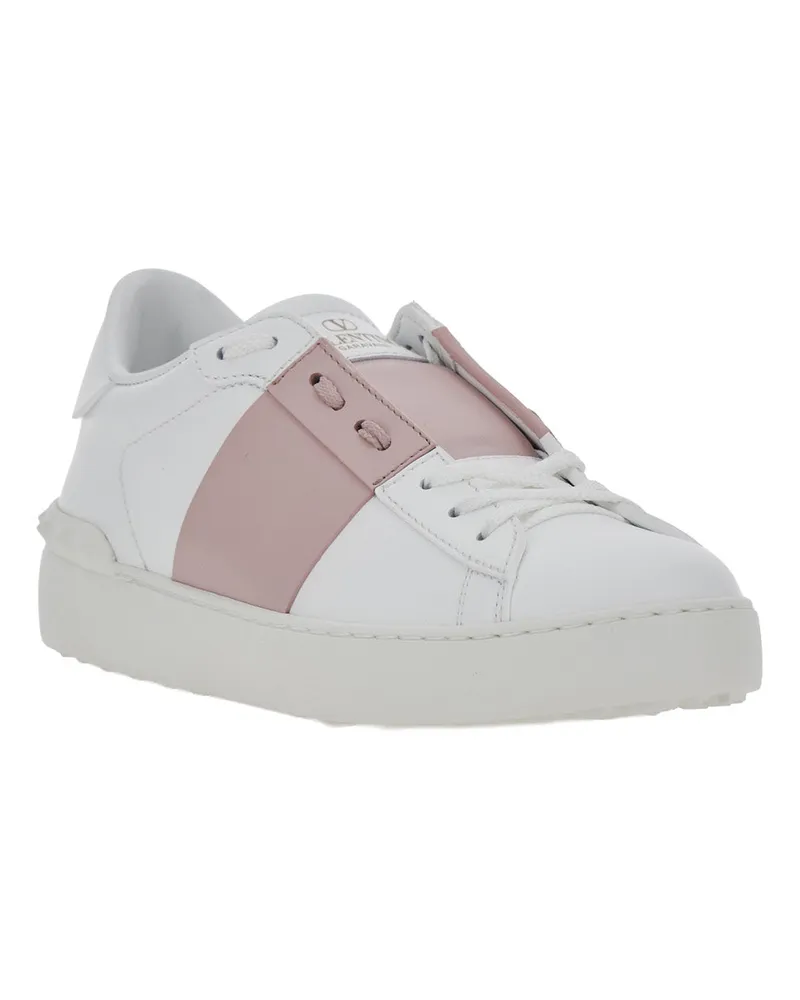 Valentino Garavani Women's Leather Sneakers Open White Calf Trainers White