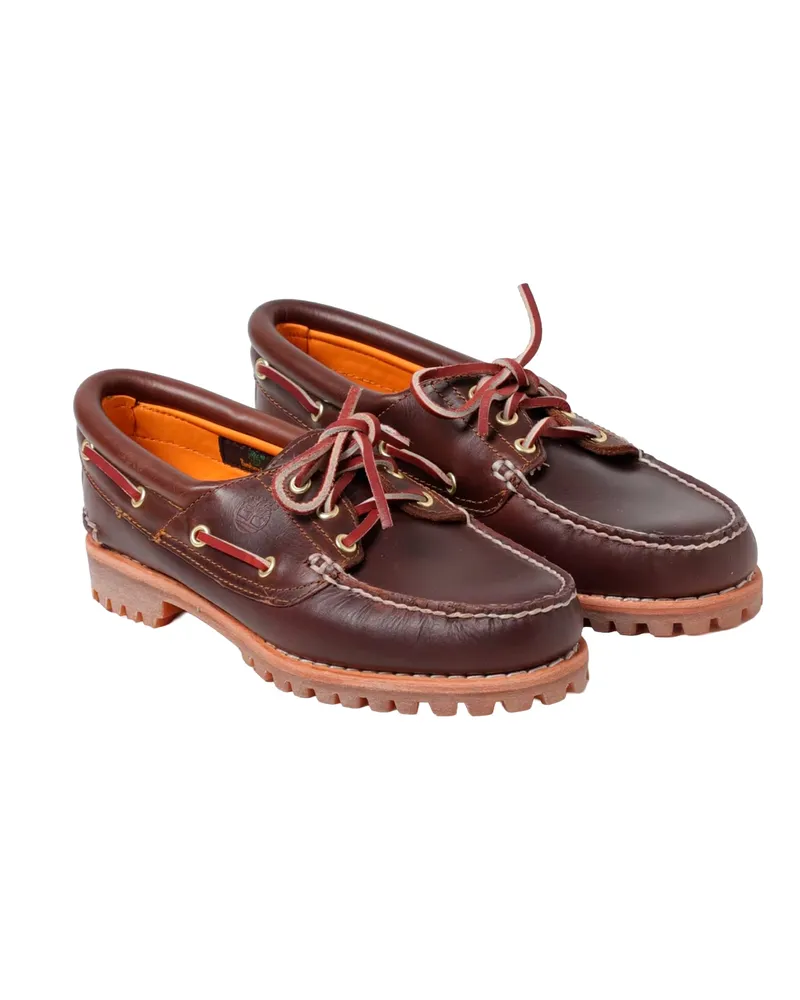 Timberland Women's Boat Loafers Authentic Brown Leather Brown