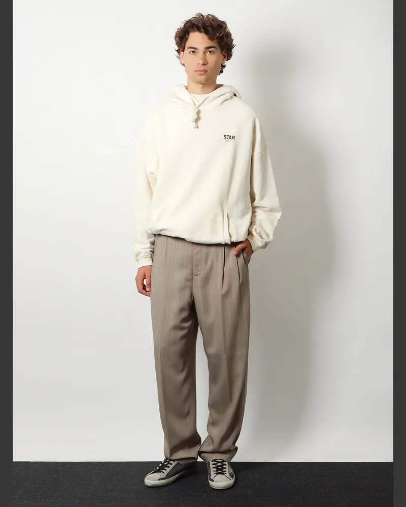 Golden Goose Men's Oversized Cotton Sweatshirt Beige Sweatshirts Sweater Beige