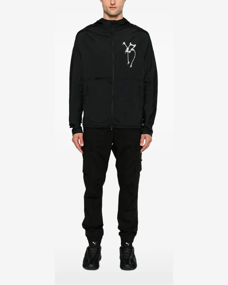 Y-3 Graphic-Print Nylon Jacket — Black Black