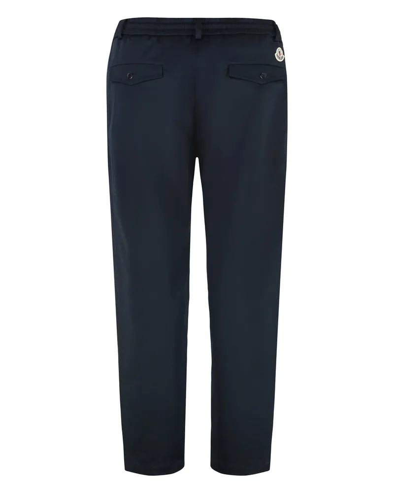 Moncler Men's Blue Cotton Trousers Navy