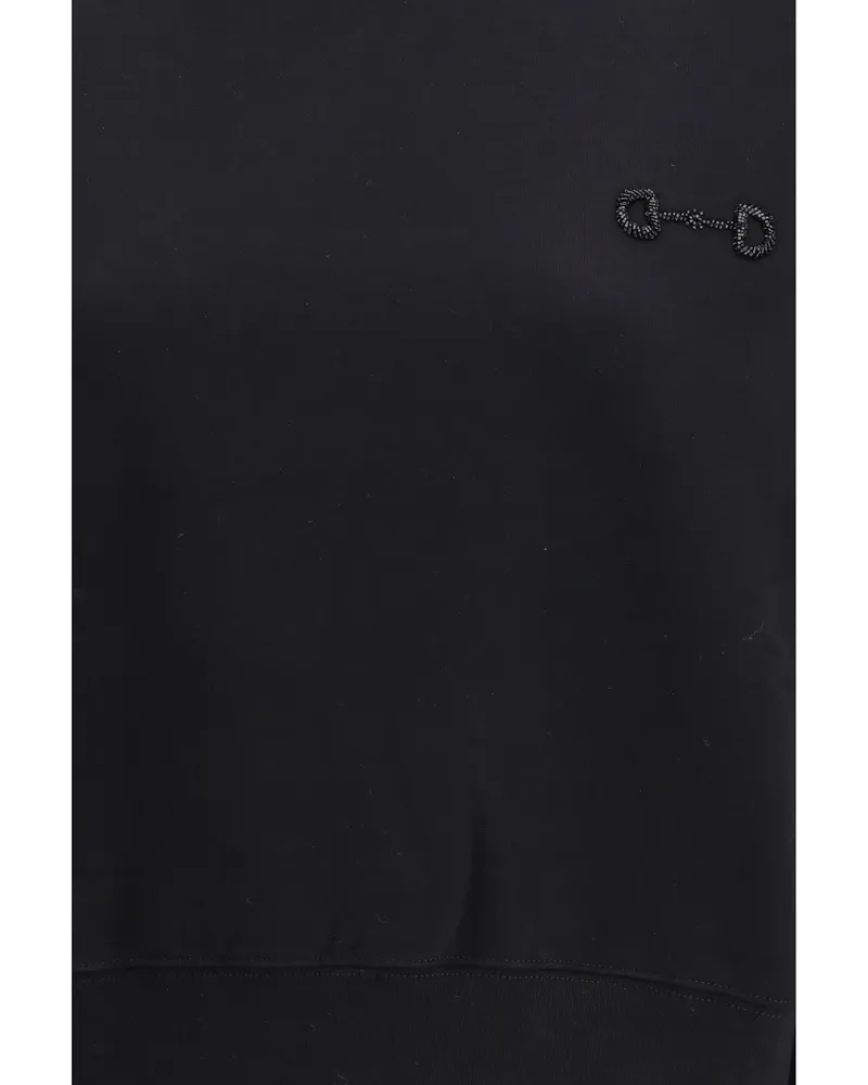 Gucci Horsebit-Embroidered Brushed Cotton Sweatshirt — Black Black