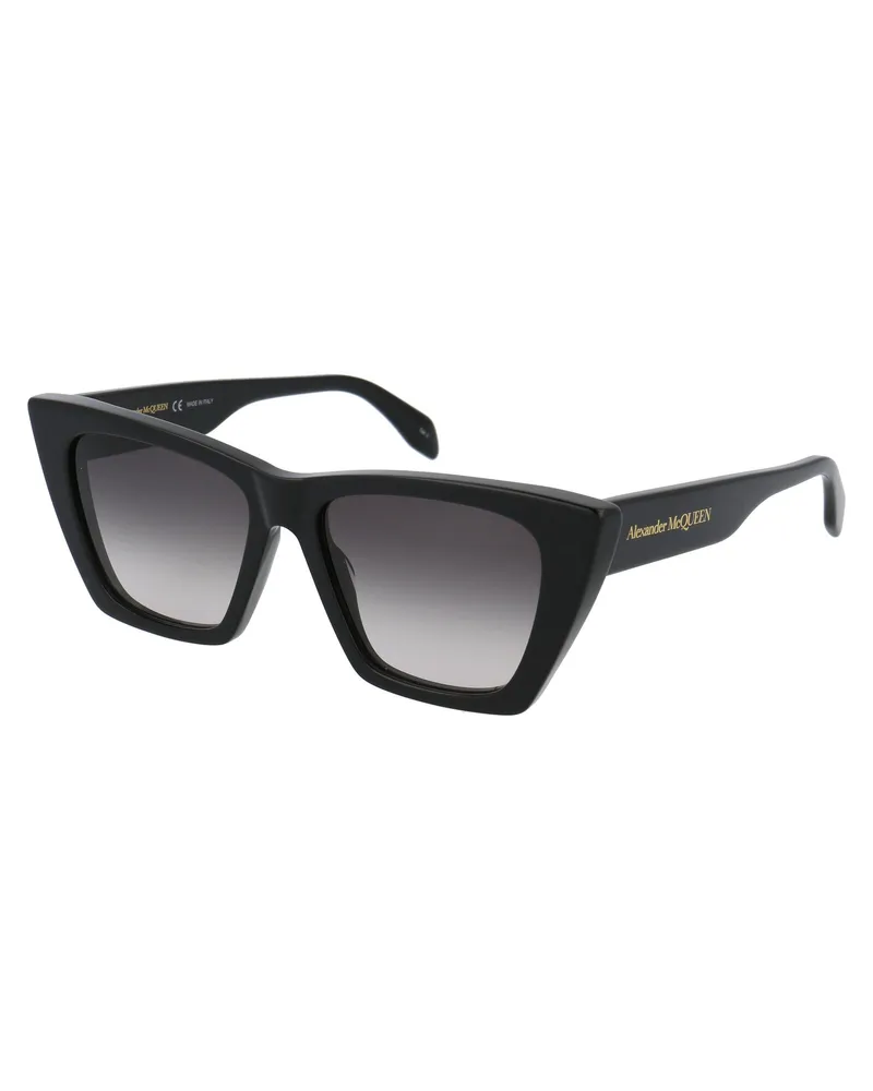 Alexander McQueen Women's Sunglasses Black-Grey Acetate Black-Black-Grey Black/black/grey Black