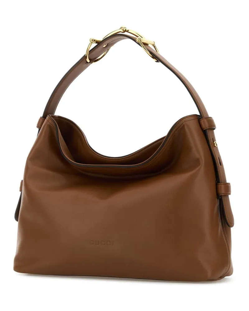 Gucci Women's Caramel Leather Medium  Beatrix Shopping Bag Sundial Borse A Mano Brown