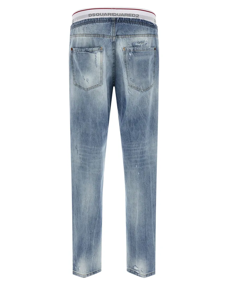 Dsquared2 Distressed Denim Jogger Jeans — Blue Blue