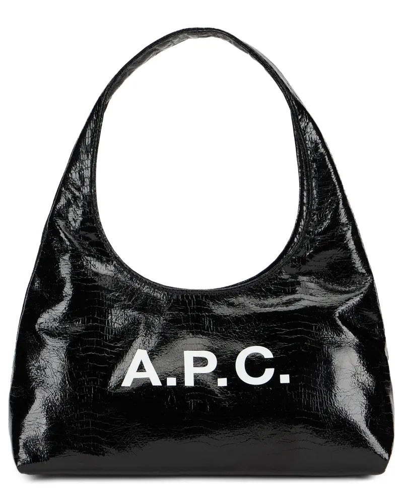 A.P.C. Women's Shoulder Bag Baby Ninon Black Polyurethane Handbags Hand Black