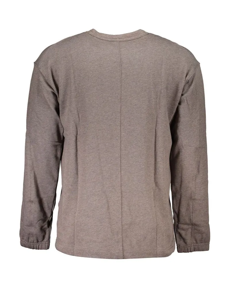 Calvin Klein Logo Embroidered Cotton Sweatshirt — Brown Brown