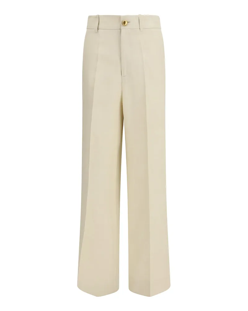 P.A.R.O.S.H. Women's Trousers Raisa Sand Viscose And Linen Blend Beige