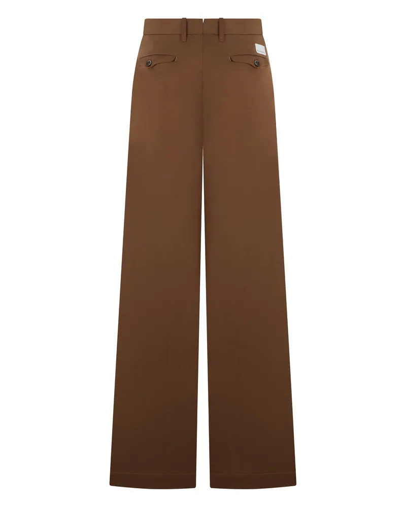 nine:inthe:morning Women's Wide-Leg High-Waisted Trousers Mocha Lycra Brown