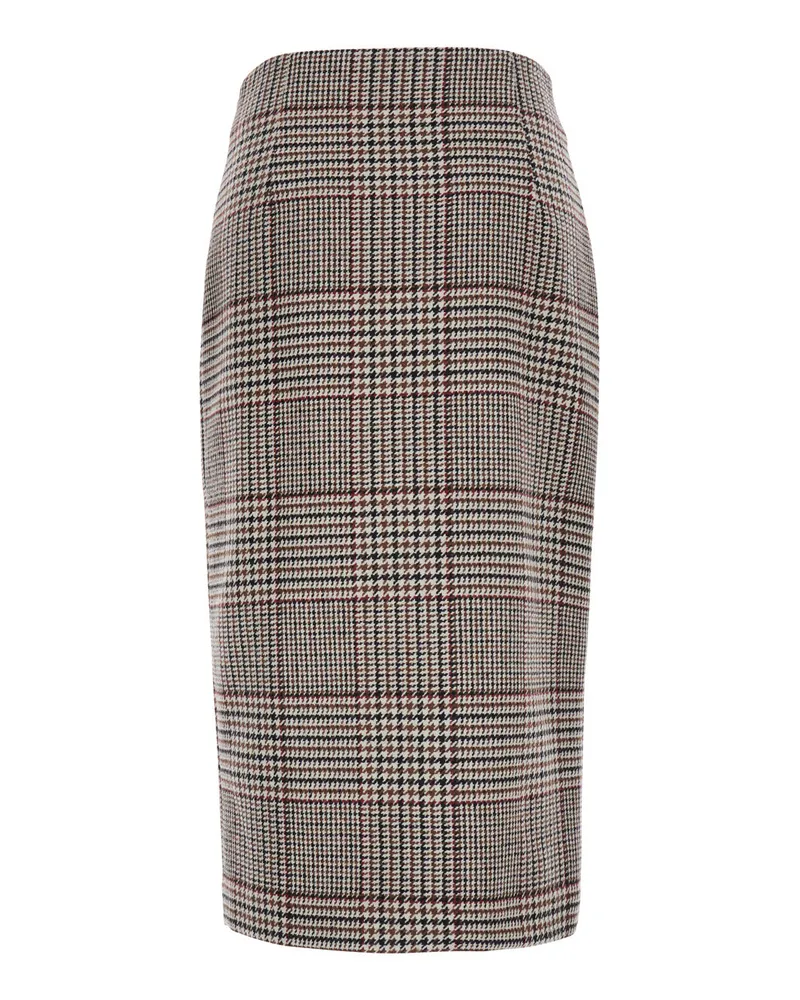 Federica Tosi Women's Skirt Galles Multicolour Wool Brown