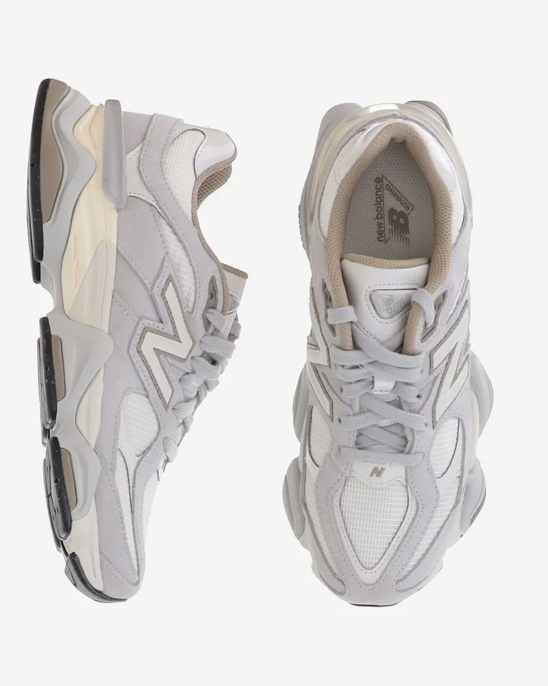 New Balance Suede and Mesh Sneaker — Gray Gray