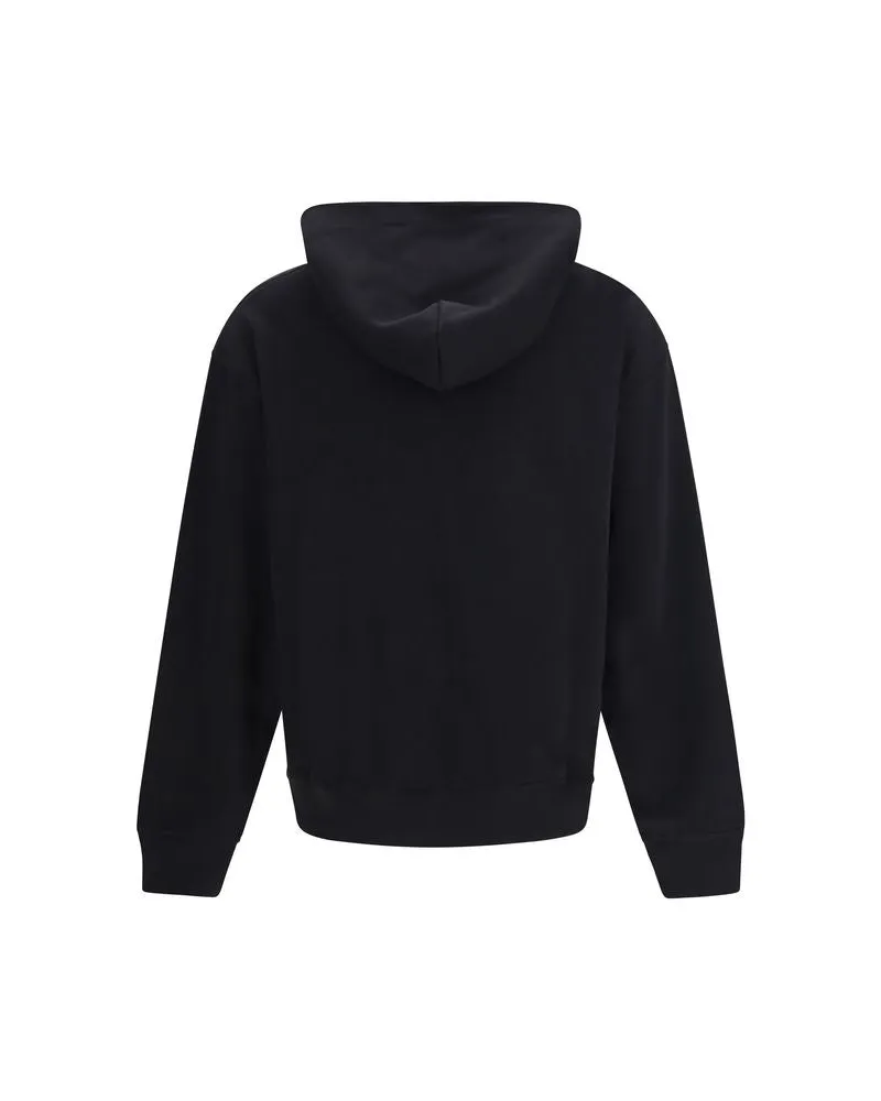 Palm Angels Logo-Print Cotton Hoodie — Black Black
