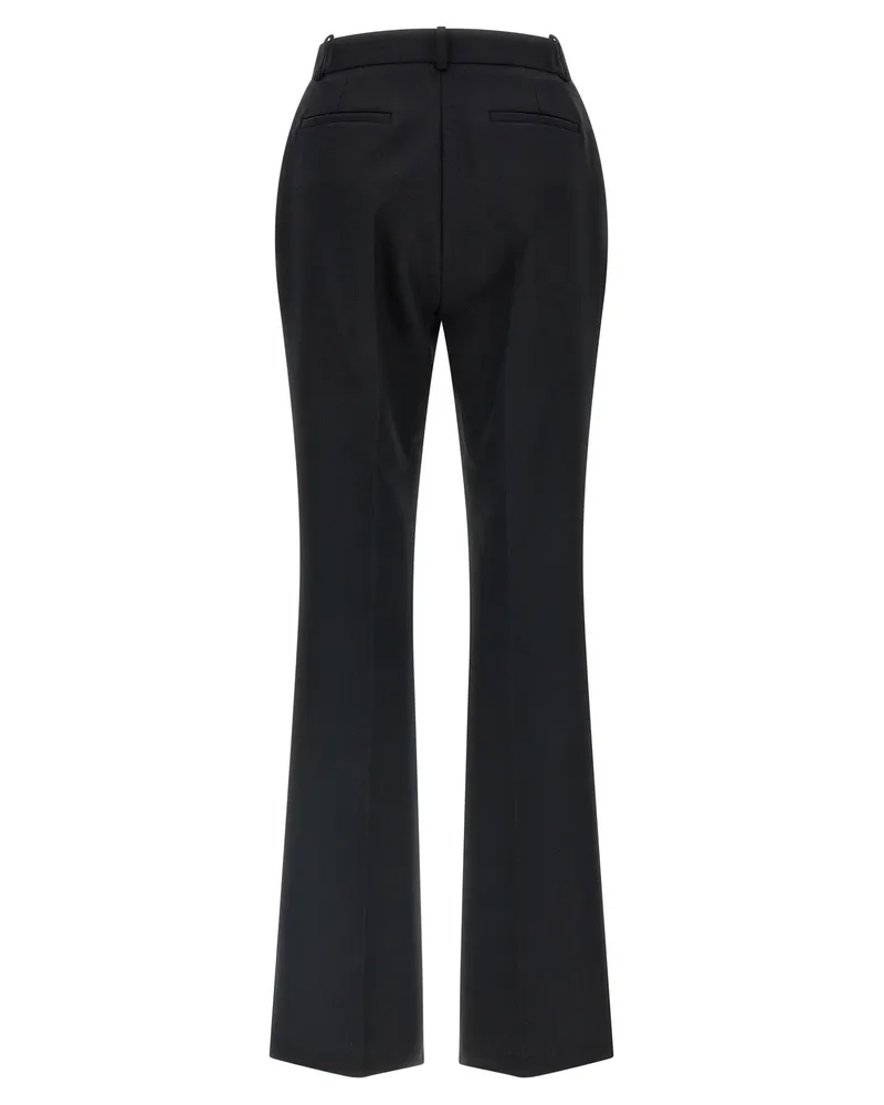 Elisabetta Franchi Virgin Wool Flared Trousers — Black Black