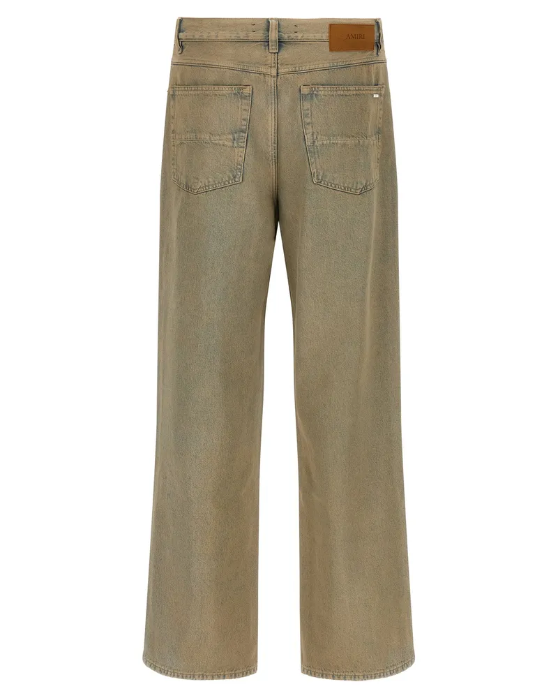 Amiri Overdyed Wide-Leg Jeans — Beige Beige