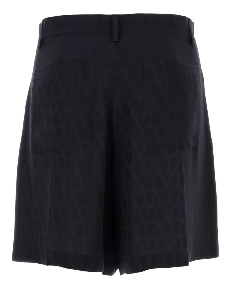 Valentino Garavani Men's Toile Iconographe Bermuda Shorts Sttoileiconographnavynavy Exterior: Silk Navy
