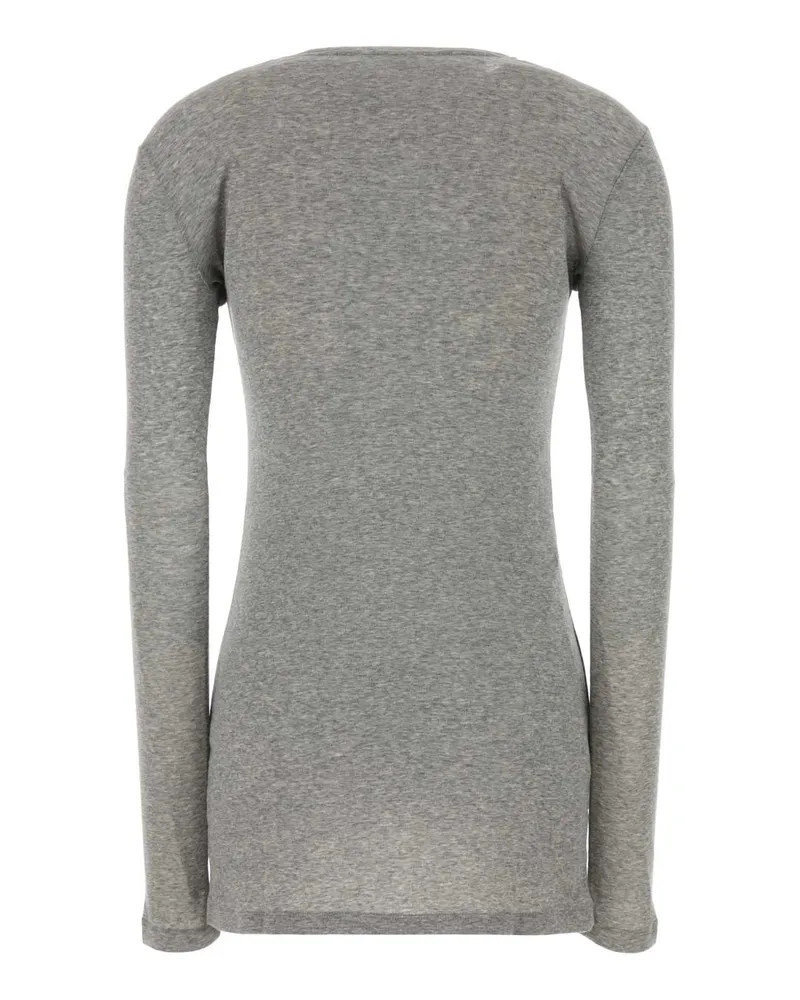 Miu Miu Women's Grey Cotton Mini Dress Grigio Maglie Sweater Gray