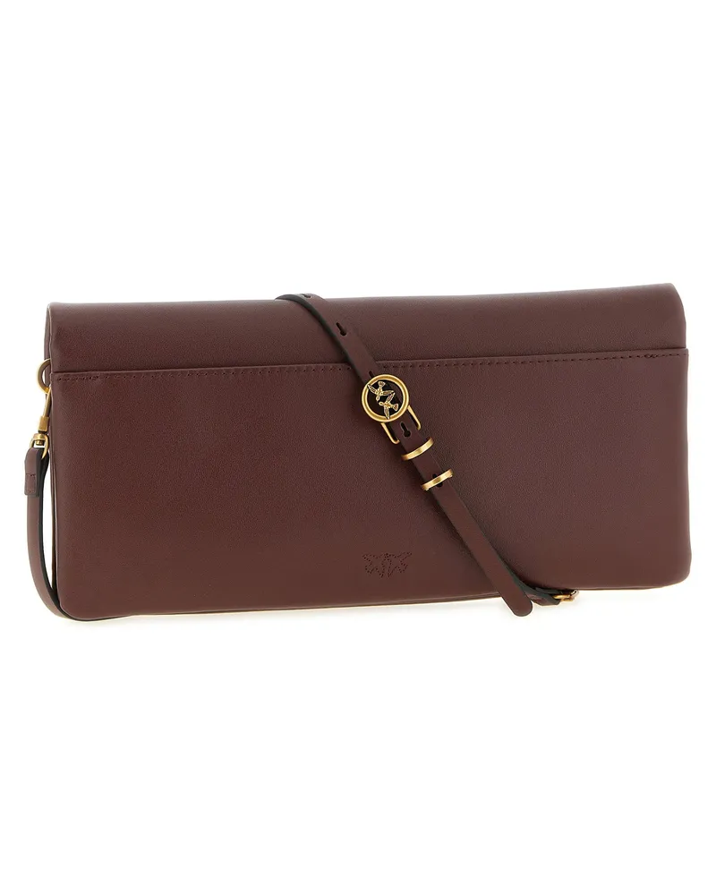 Pinko Soft Padded Leather Clutch — Brown Brown