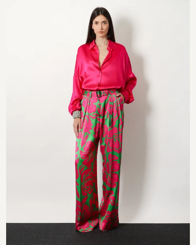 Dries van Noten Women's Trousers Peaches Bis Pink Viscose Pink