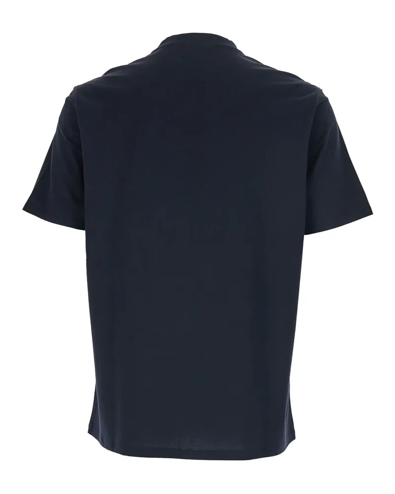 Emporio Armani Logo-Embroidered Cotton T-Shirt — Navy Navy