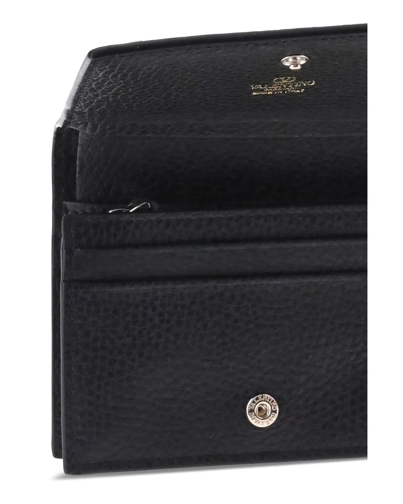 Valentino Garavani Women's Rockstud Wallet Nero Calf Leather Bos Taurus Black