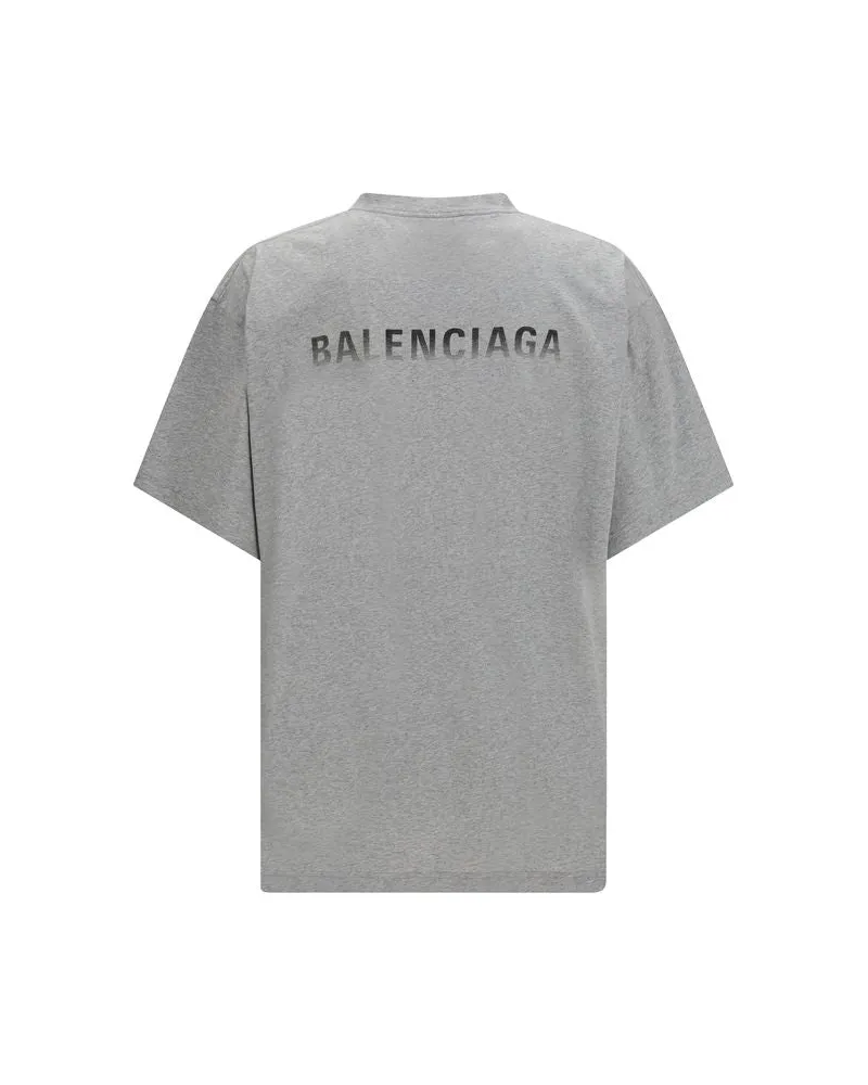 Balenciaga Logo-Embroidered Cotton T-Shirt — Gray Gray