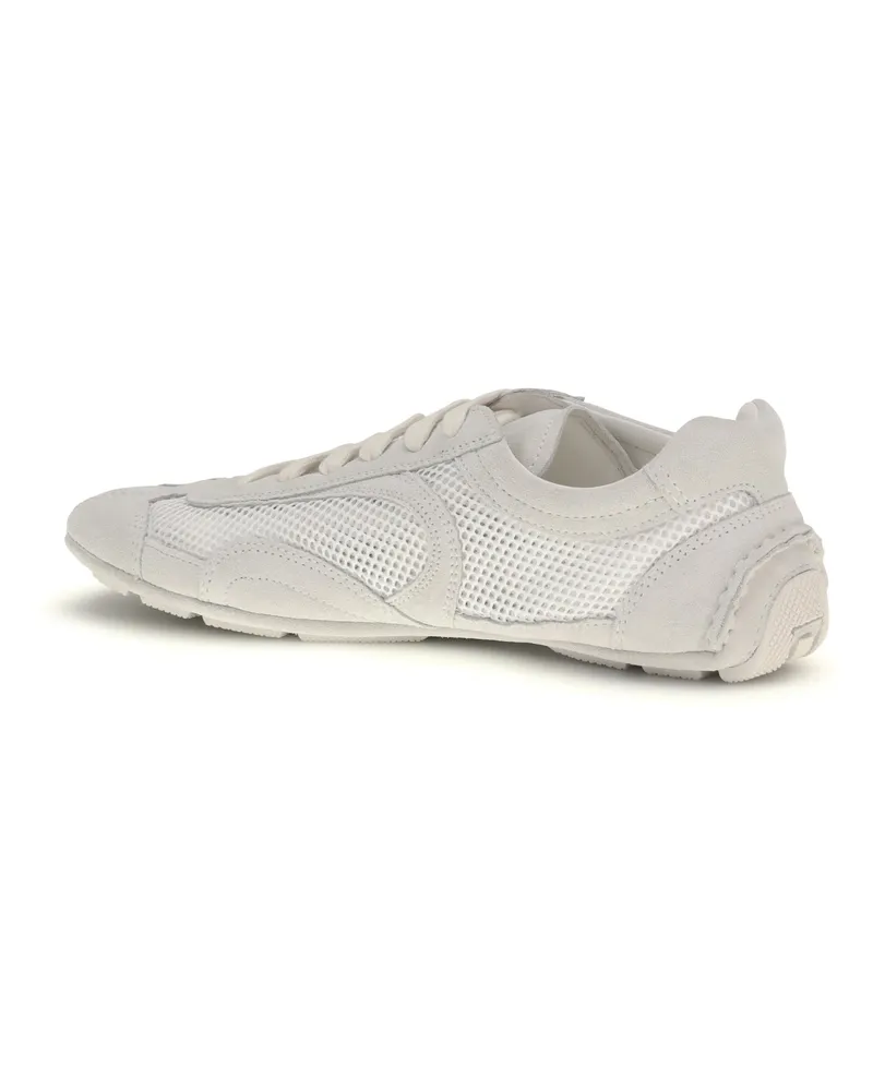 Prada Women's Sneakers Montecarlo White General Fabric Trainers White