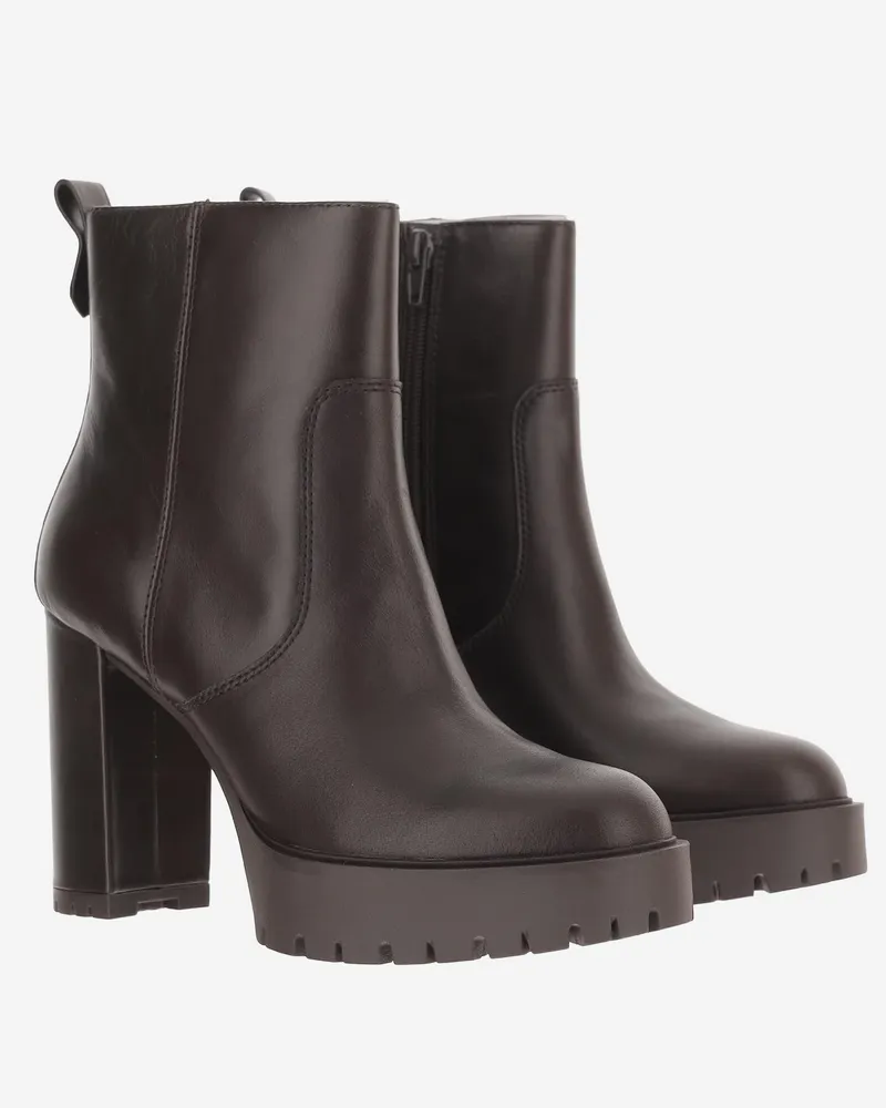Pinko Women's Ankle Boots Clara 01 Dark Brown Leather Upper: Cow Brown