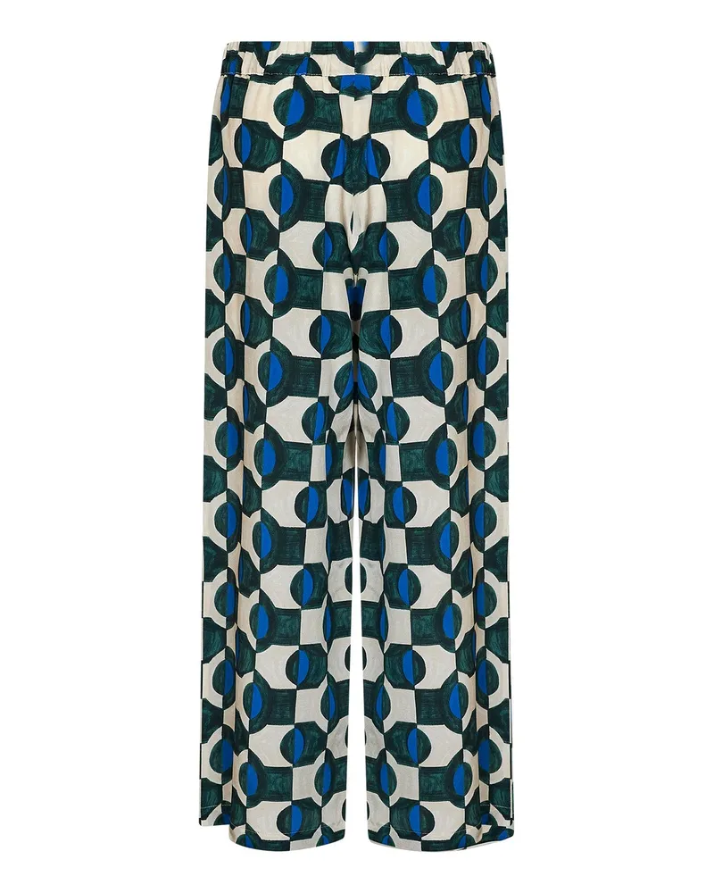 Max Mara Women's Silk Pyjama Trousers Multicolour Green