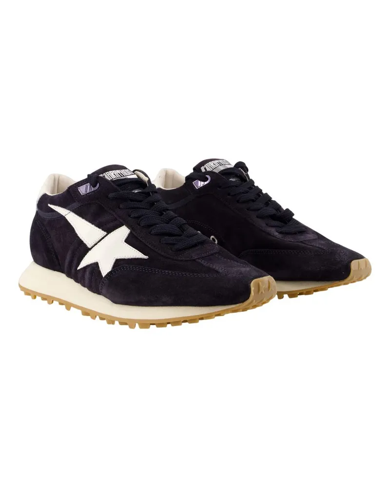 Golden Goose Women's Running Marathon Sneakers -  Leather Blue Calfskin Shoes Blue