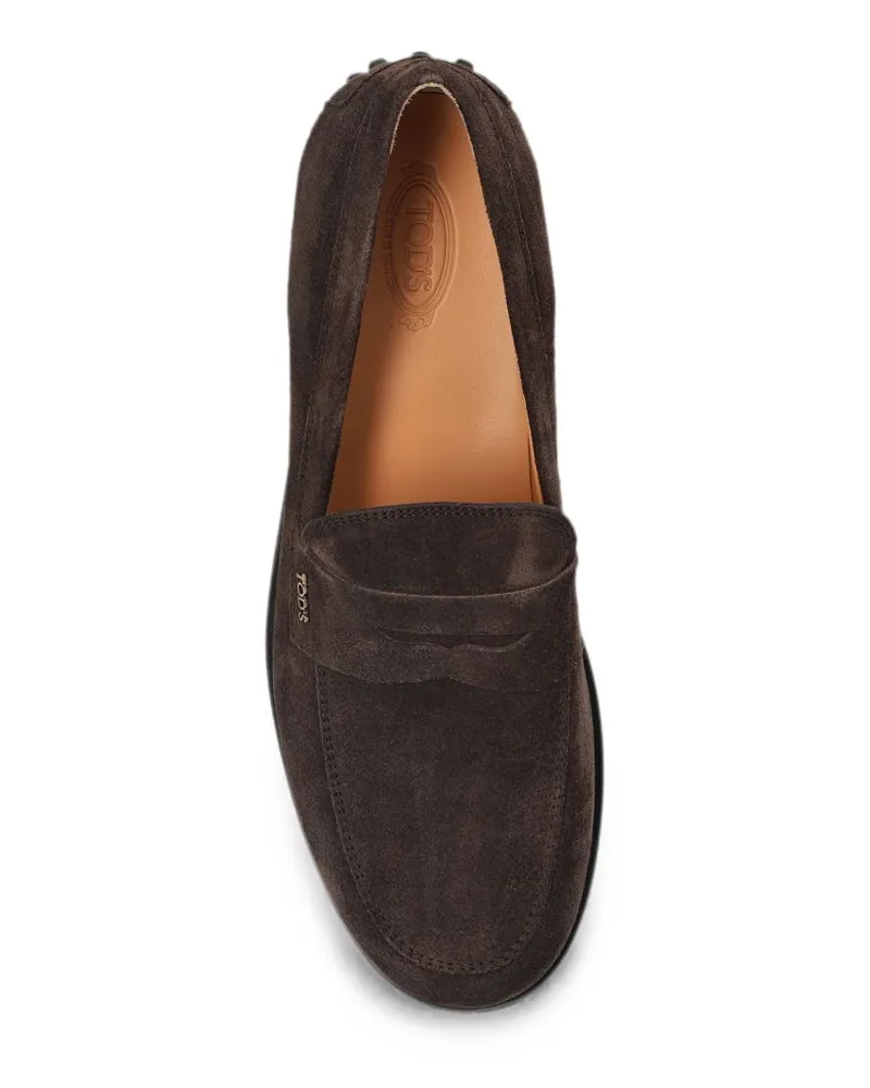 TOD'S Suede Moccasin Loafer — Brown Brown