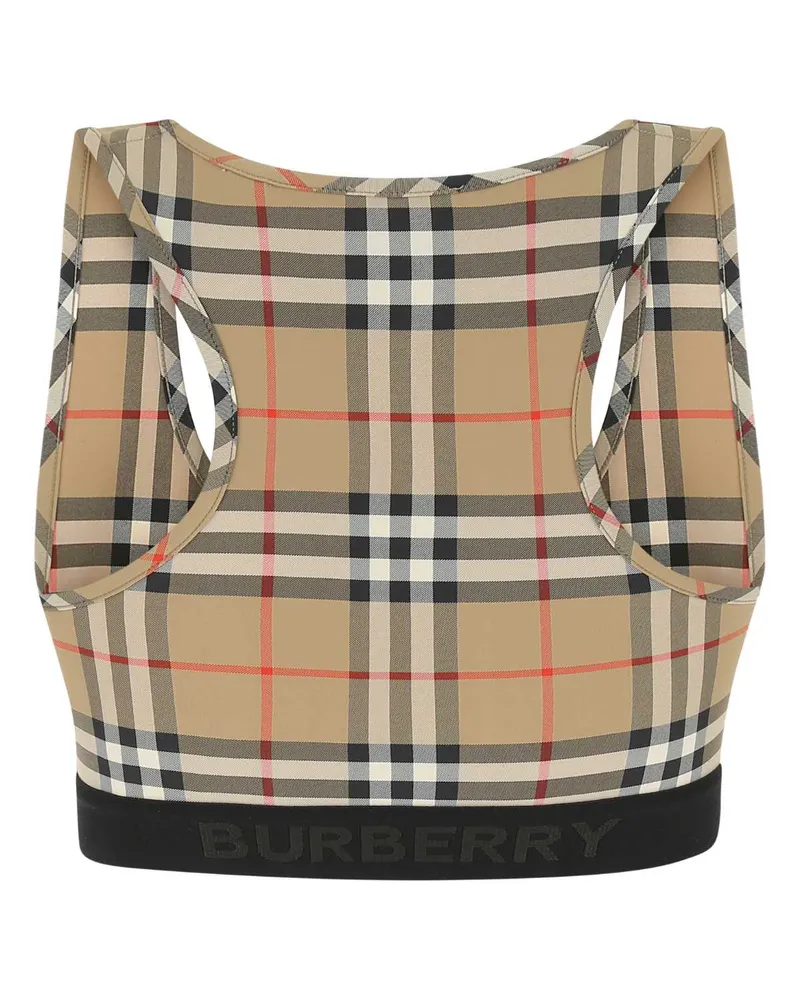 Burberry Women's Printed Stretch Nylon Top A7028 Polyamide (nylon) Elastane Maglie Beige