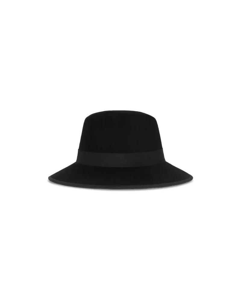 Valentino Garavani Women Black Cotton Fedora Accessory Black