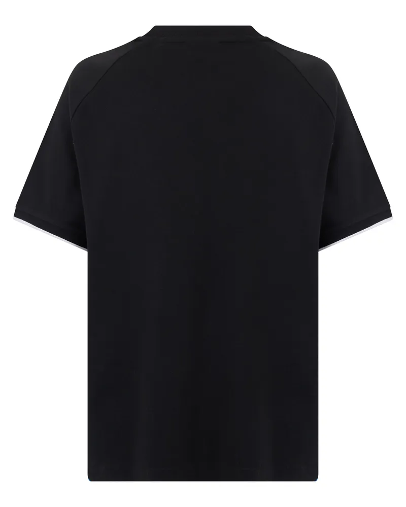 HUGO BOSS Color-Block Cotton T-Shirt — Black Black