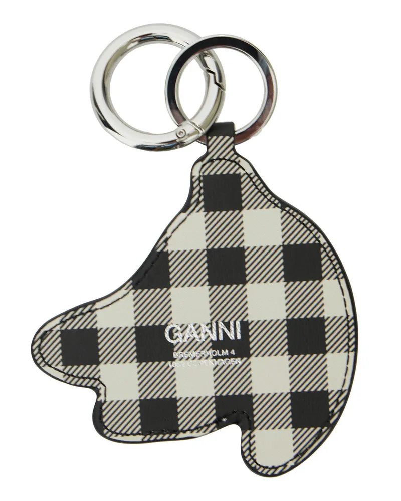 Ganni Women's Multicolor Banana Shaped Keyring Recycled Leather Accessory Multicolor
