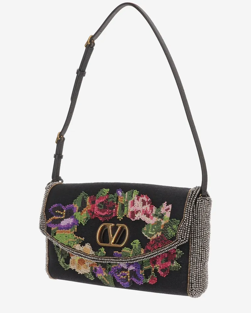 Valentino Garavani Devain Shoulder Bag — Black Black