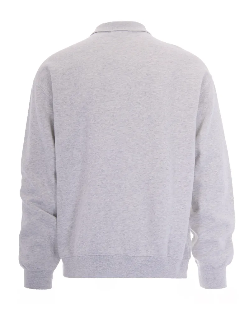 Carhartt WIP Men Sweatshirt Label Ash Heather Cotton Sweatshirts Sweater Gray