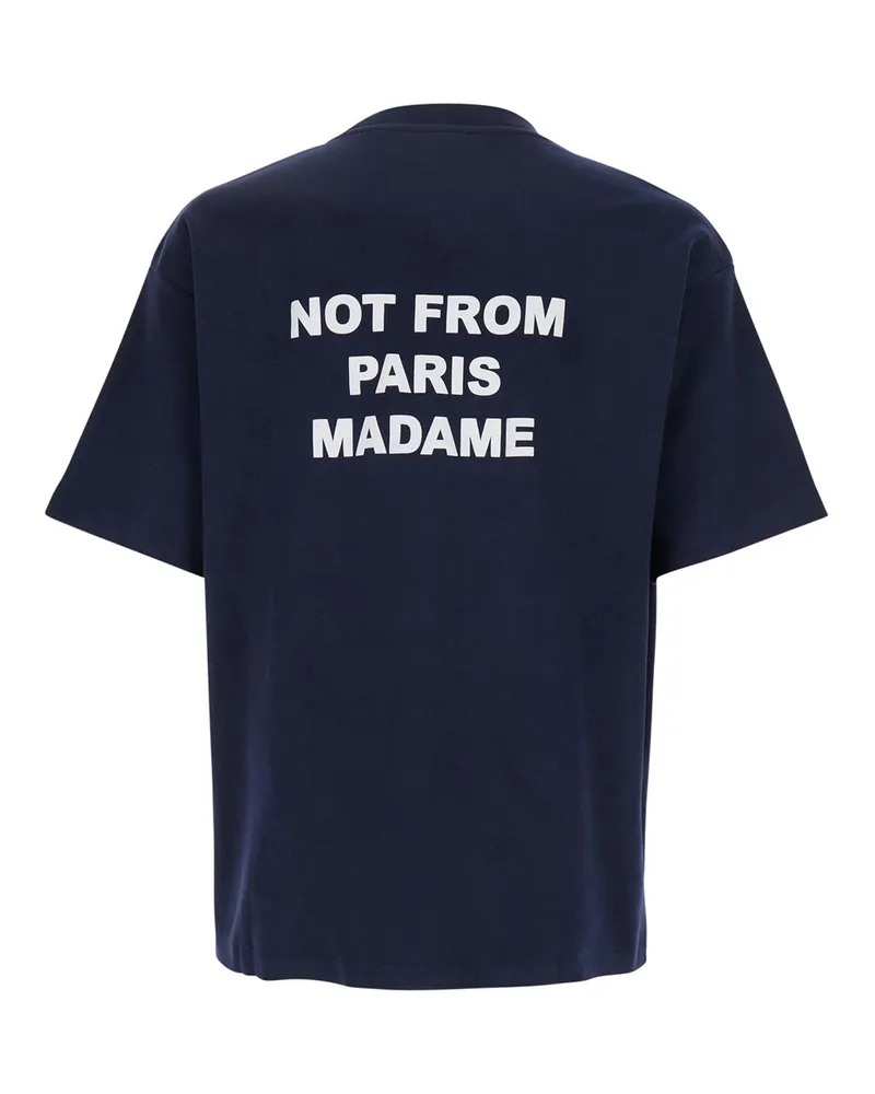 Drôle de Monsieur Men's T-Shirt Le Slogan Blue Cotton T-Shirts And Polos Navy