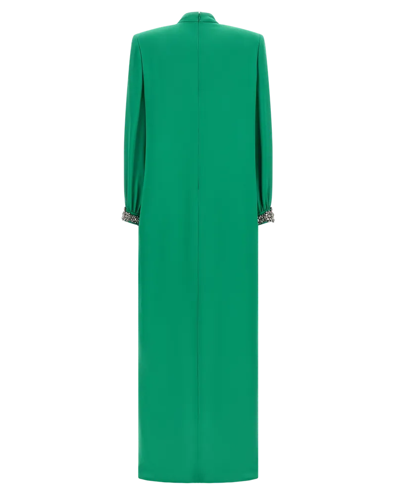 Valentino Garavani Women's Bicolor Silk Long Dress Green