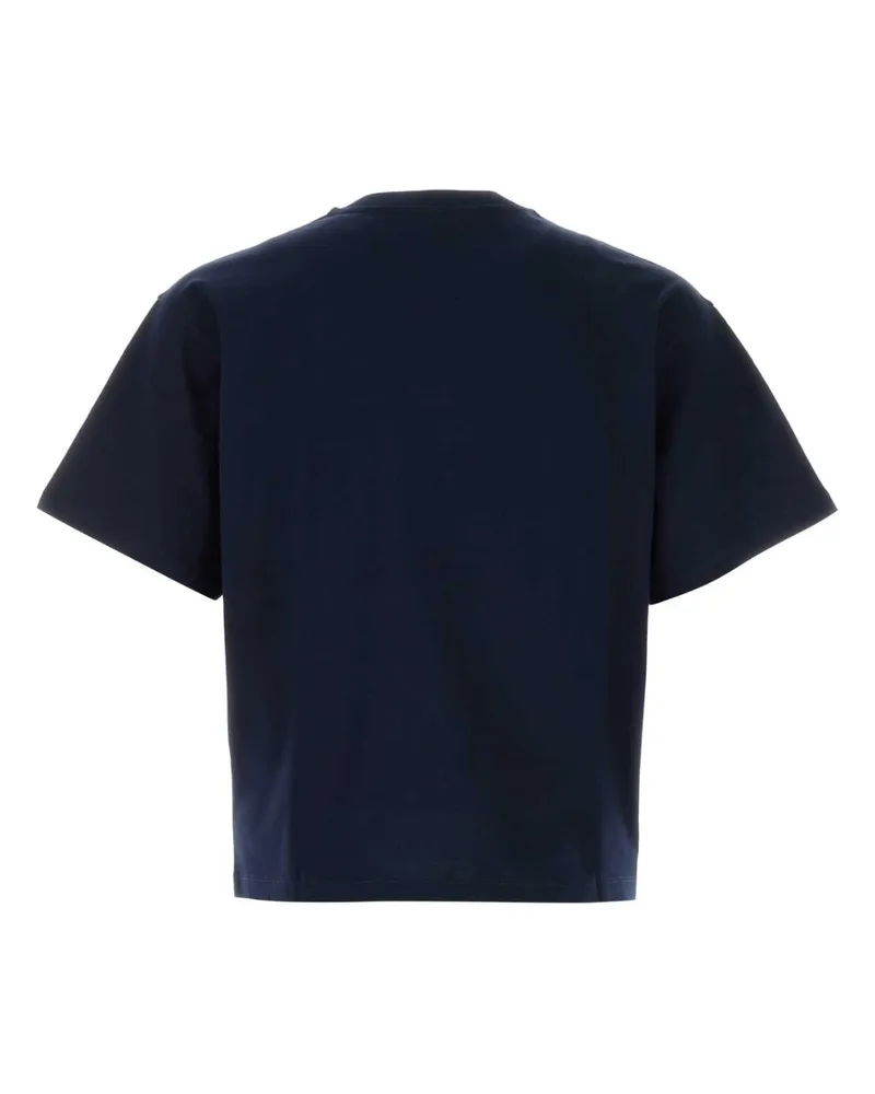 Versace Men Logo-Striped Cotton T-Shirt Navy Navy