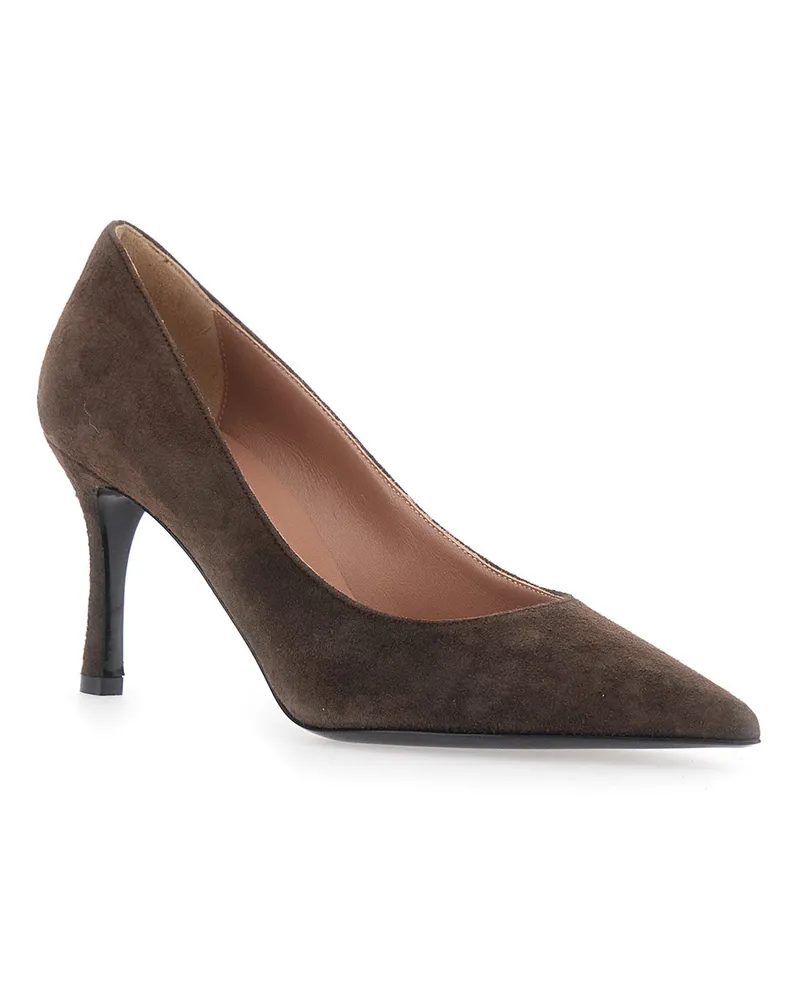 Pollini Women's Pumps Suede High Heel Brown Brown