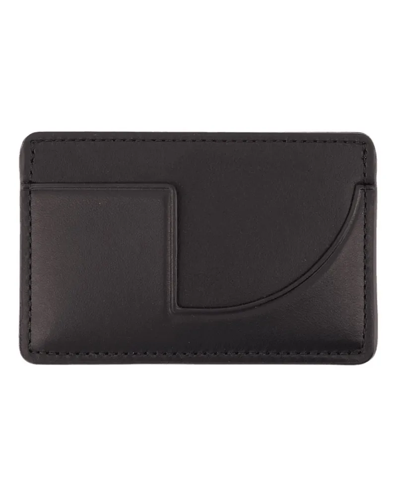 Patou Women's Calfskin Leather Card Case Black Cases Black