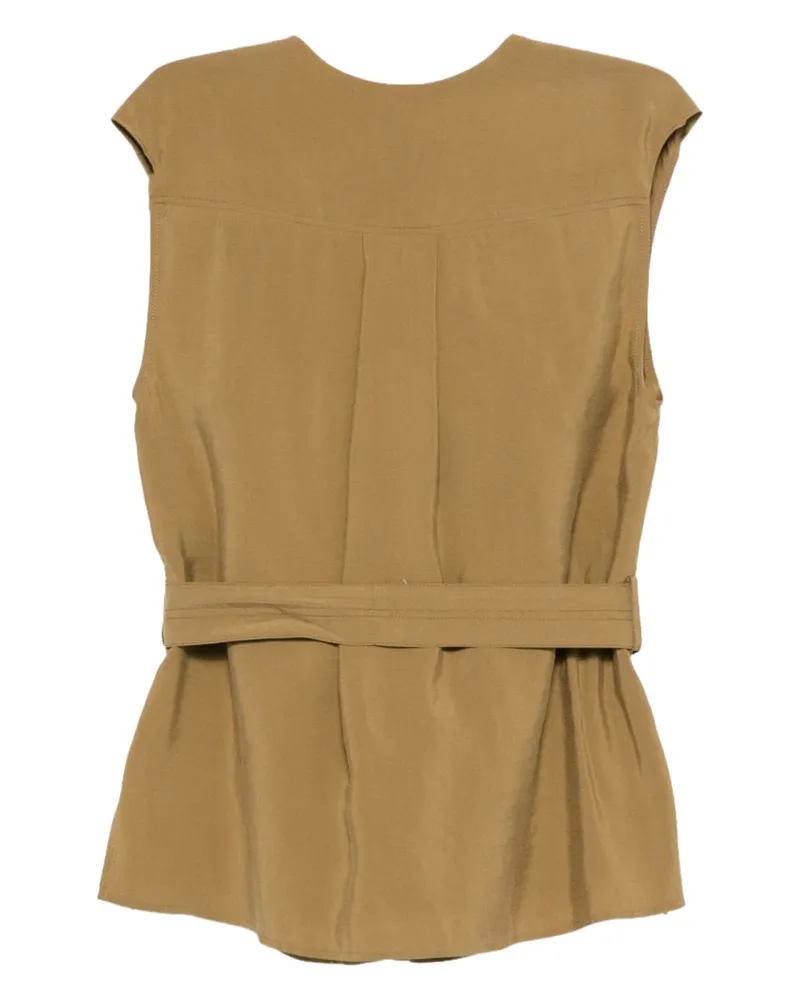 ALYSI Modal Blouse with Belt Blouse — Green Green