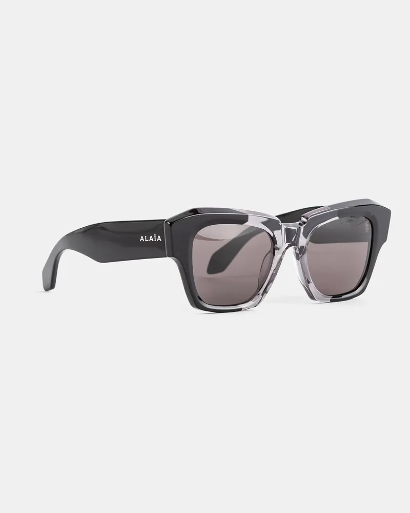 Alaïa Maison  AA0103S-001 Two-Tone Square Acetate Sunglasses — Black Black