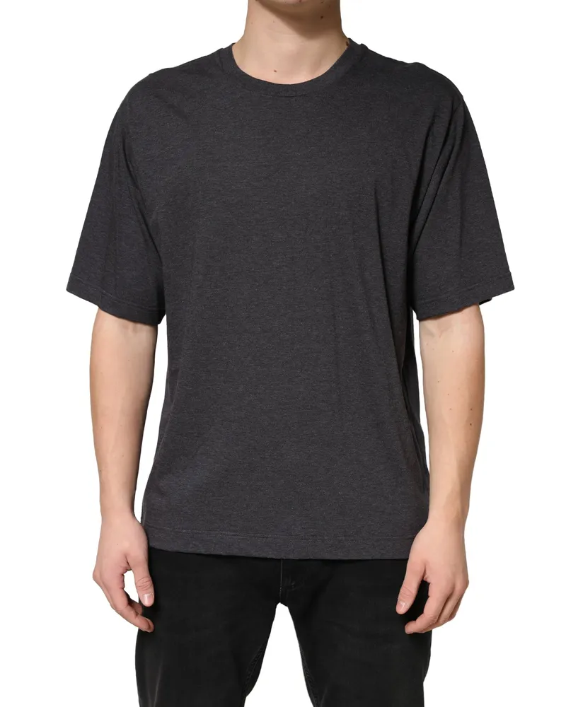 Dolce & Gabbana Men's Dark Grey Cotton Crewneck Short Sleeve Gray Gray