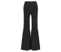 Women Black Viscose Flared Pants